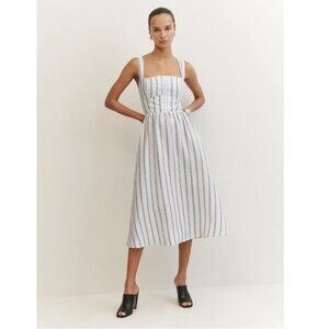 Reformation Tagliatelle Linen Dress in Harbor Stripe